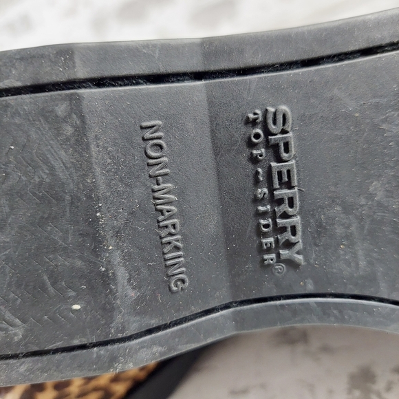 Sperry Top-Sider Women's Cheetah Print Boat Shoe Tan Multi Leather Loafers V243 - Picture 9 of 12